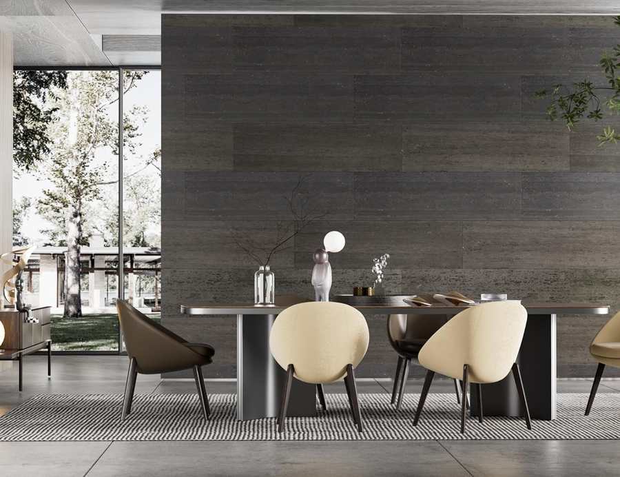 Slate Dining Room Feature — Flexible Stone Wall Panels