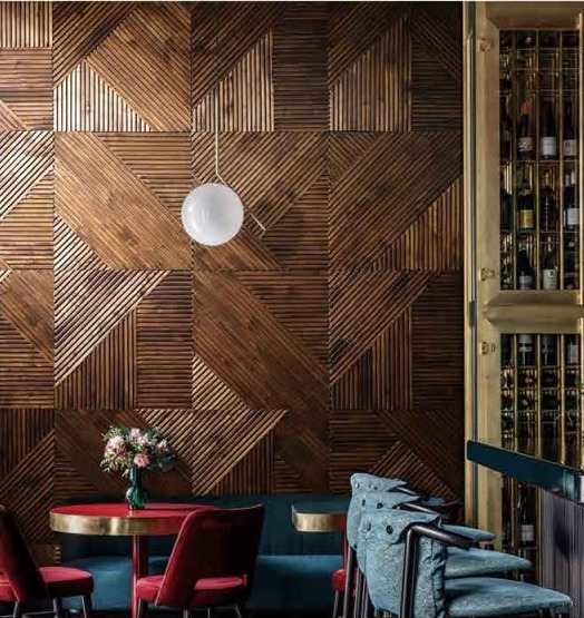 Restaurant Interior — Wooden Puzzle Panels