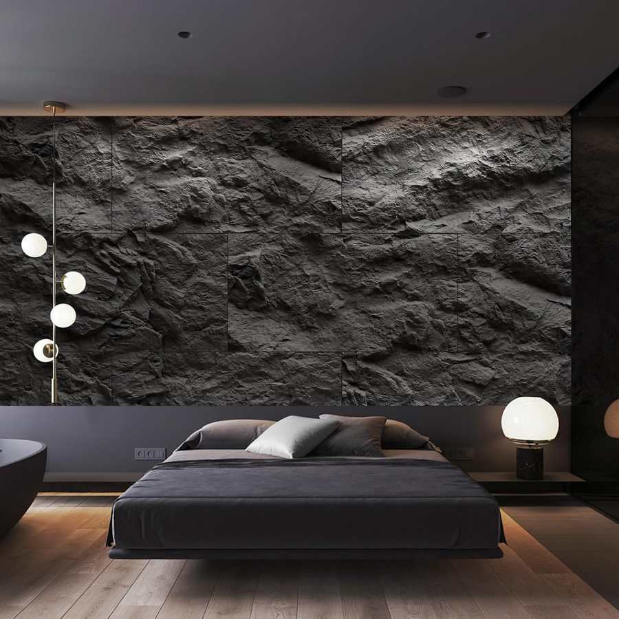 Quartzite Bedroom Feature — 3D Faux Stone Wall Panels